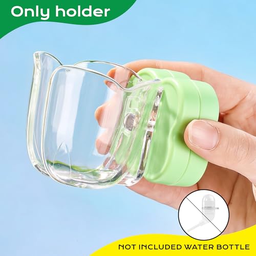 Hamster Water Bottle Holder - Magnetic & Repositionable, Adjustable Base for Hamster Cage, Secure Magnetic Mount, Easy to Move/Install, Fits Most Small Pet Water Bottles (Holder Only) - color: Green