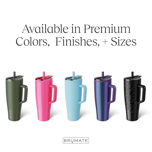 BrüMate Era Flip 40oz Tumbler with 100% Leakproof Covered Straw Lid | Hygienic Covered Straw | Insulated Stainless Steel Water Bottle with Handle | Cup Holder Friendly | BPA-Free (Sage) - color: Sage, size: 40 Ounces