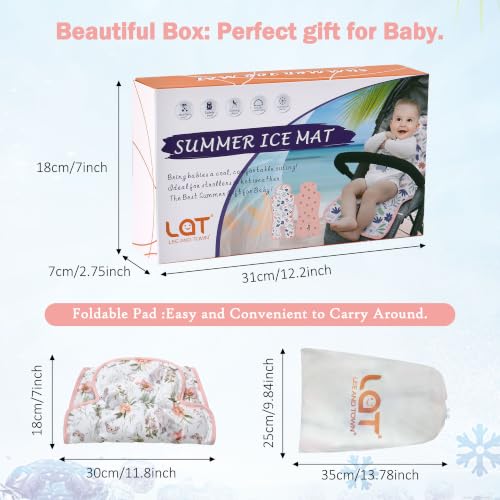 Gel Car Seat Cooler Pad,1pack Double Sides-Universal Baby Stroller Ice Cushion Cooler Mat,Summer Cooling Seat Liner,Multifunctional Suitable for Baby Dining Chair,Child Safety Seat (Rabbit+Flower) - color: Rabbit+Flower