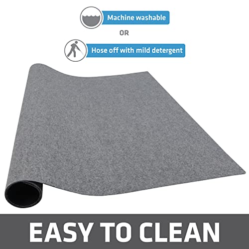 Drymate Dog Crate Mat Liner, Absorbs Urine, Waterproof, Non-Slip, Washable Puppy Pee Pad for Kennel Training - Use Under Pet Cage to Protect Floors, Thin Cut to Fit Design (USA Made) (LGrey)(29"x50") - size: 29" x 50"