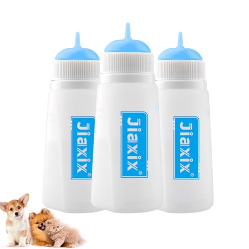 3 Pack Kitten Silicone Bottle Feeding Kit,Nipple & Feeding Kit for Kittens, Reusable Newborn Kitten Supplies, Suitable for Feeding Kitten, Puppy, Rabbit,Hamster (Blue, Small) - color: Blue, size: Small