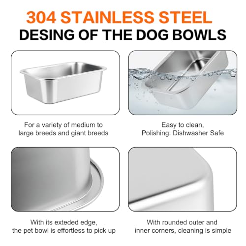 2.8 Gallon Elevated Large Dog Water Bowl, Automatic Dog Water Bowl Dispenser, 4 Adjustable Height Raised Dog Bowl Stand for Large Breed Relief Joint Pressure, Easy Clean for Indoor & Outdoor Uses - size: 360 oz
