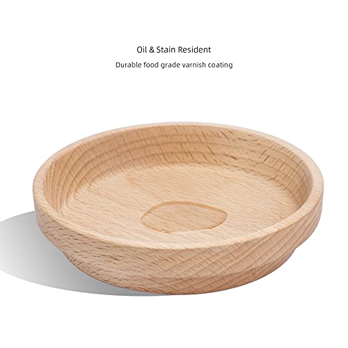 Niteangel Wooden Hamster Food Bowl: Beech Stable & No Pattern for Syrian | Prevent Oil & Dust Small Animal Feeding Dish for Dwarf Syrian Hamsters Gerbils Mice Degus or Other Similar-Sized Small Pets - size: For Syrian