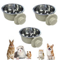 3 Pcs Crate Dog Bowl,Lightweight Stainless Steel Pet Bowls,Kennel Feeder | Removable Kennel Hanging Food Water Feeder No Spilll, Cage Coop Cup for Puppy Cat Rabbit Bunny Ferret Birds Guinea Pigs - size: 3pcs