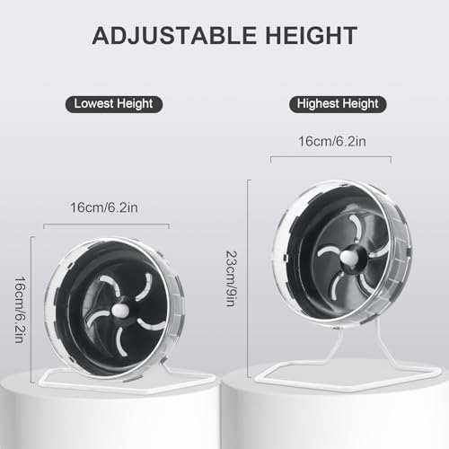 Hamster Wheel Treadmill Wheel, Silent Hamster Exercise Wheels, Freely Adjustable in Height Or Assembled in Cage, for Hamsters or Other Small Animals - Black