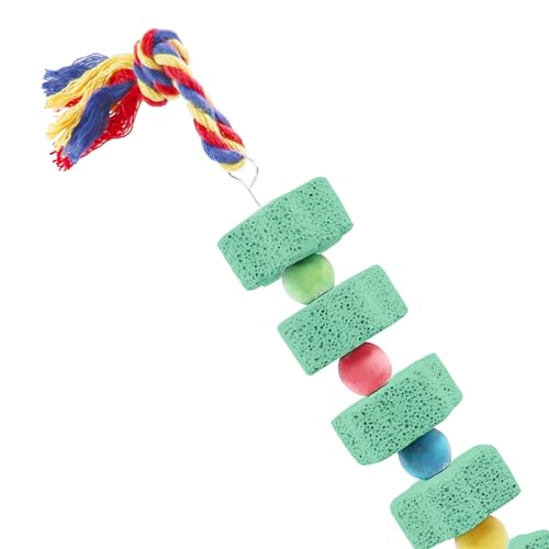 Oooct 2 Pack Large Chicken Chewing Toy, Chick Beak Grinding Calcium Stone with Bells, Chicken Cage Accessories, Cage Toys for Cockatiel Parakeet Parrot Budgies Rat Hamster Rabbit Bunny African Grey - color: Green