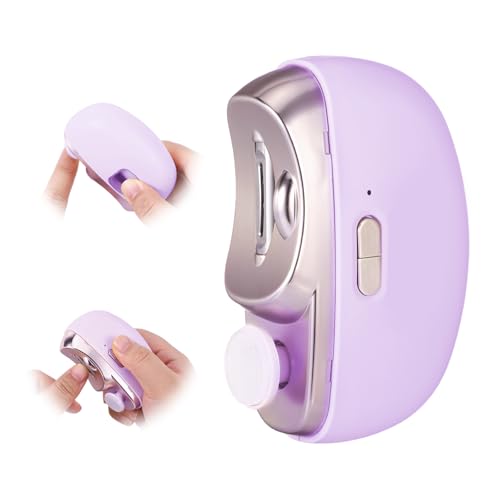 3 in 1 Electric Nail Clipper for Seniors, Baby Nail Trimmer Electric Automatic Trimmer, Safe Electric Toenail Clippers Nail File Tools for Adult, Manicure Kit Grinder with Polishing(Purple) - size: Purple