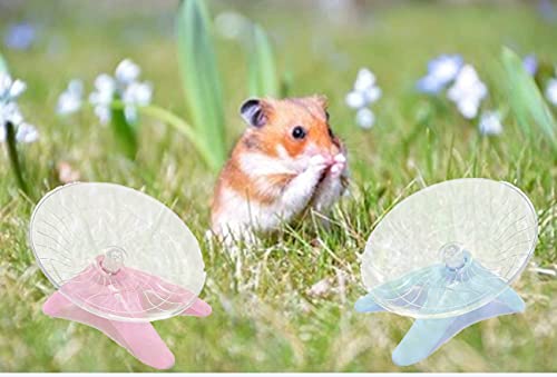 Hamster Flying Saucer Silent Running Exercise Wheel for Hamsters, Gerbils, Mice,Hedgehog and Other Small Pets Silent Running Wheel Hamster Wheel (Blue) - color: Blue