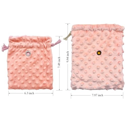 3 Pack Sugar Glider Tote Plush Sleeping Pouches & Anti Bite Mitten (Pink) | Warm Carrier Bag, Portable Drawstring Bonding Pouch, Calming Soothing Glove, For Small Pets - color: Pink