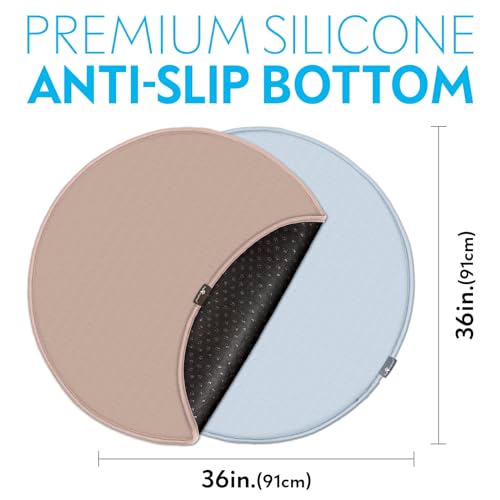 Paw Inspired Round Washable Pee Pads for Dogs, 36 Inch Size, 2 Pack | Reusable Puppy Pad, Waterproof Mat, Leakproof, Non-Slip Liner for Potty Training, Whelping - size: 36" (2 pack)