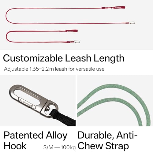 Hands Free Cat Leash Lightweight 4.1-7.2FT Adjustable Durable Rope Leash with Padded Handle, Versatile Crossbody Waist Lead for Cats Puppy ≤26lbs Outdoor Walking (Earth, S) - color: Earth