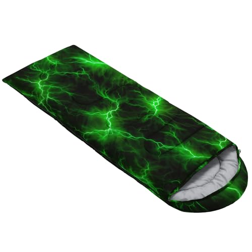 QOOMO Camping Sleeping Bags,3 Season Warm & Cool Weather,Lightweight,Waterproof Sleeping Bags for Adults & Kids,Traveling,and Outdoors,Camping Gear Equipment - color: Green Lighting 1
