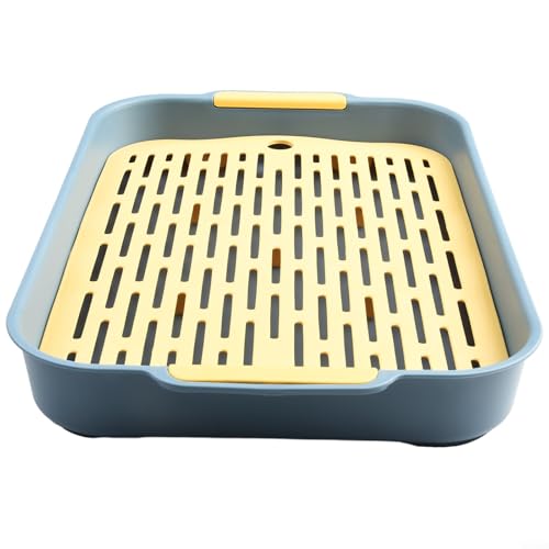 1PC ABS Rabbit Litter Tray, Guinea Pig Litter Pan, Pet Potty Training Toilet Tray, Small Animals Corner Litter Box for Hamster Ferret Chinchilla Hedgehog Bunny, Detachable Design(D)