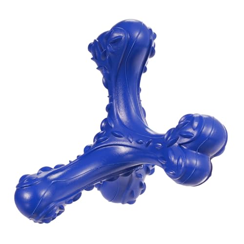 Dog Chew Toys for Aggressive Chewers Large Breed,Indestructible Bones Toy，Durable Cleaning Toothbrush Natural Rubber Dog Toys… (Deep Blue) - color: Deep Blue
