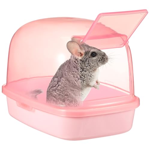 BESPORTBLE Hamster Sand Bath Box Plastic Bath House for Chinchillas Gerbils Hedgehogs & Squirrels Transparent Small Animal Bathroom 9.05 X 6.69 X 6.29 in 1 Pack