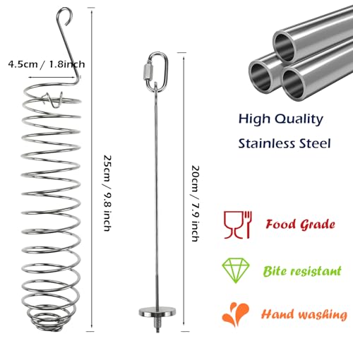 2PCS Rat Enrichment Foraging Toys, Stainless Steel Vegetable Skewer | Foraging Hanging Feed Tool for Hamster Rodents Bird Parrots, Fancy Mice Cage Accessories Puzzle Toy Slow Feeder