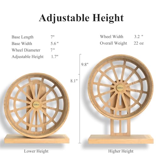 7" Silent Wooden Hamster Wheel - Bamboo Exercise Wheel for Dwarf Hamsters - size: S