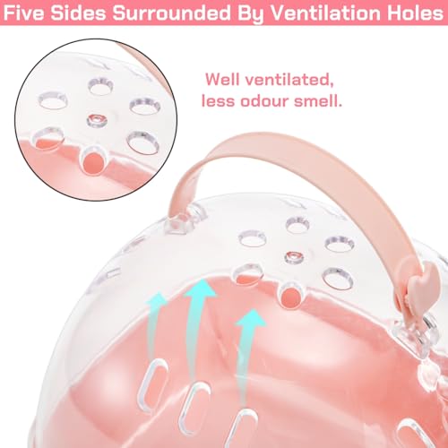 Hamster Carrier Cage with Handle, Small Animal Outgoing Cage | Portable Gerbils Carrier Cage with Water Bottle, Hamster Travel Carry Case for Small Pets, Chinchillas, Dwarf Hamster