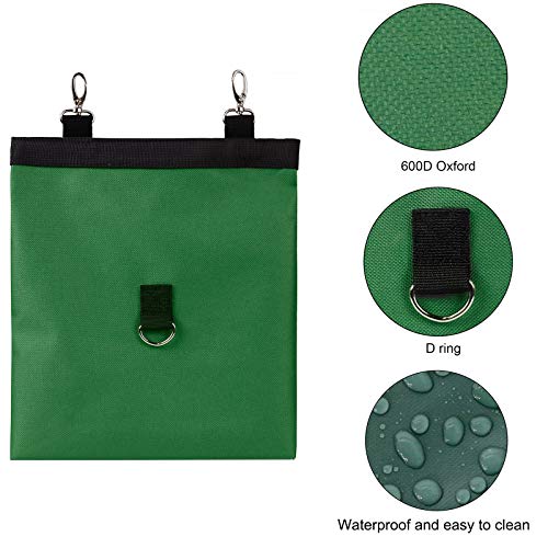 Rabbit Hay Feeder Bag Hanging Hay Rack (Blue, 2 Windows) | Guinea Pigs Manger Holder Dispenser Small Animal Feeder Storage Pouch for Bunny Chinchilla Hamster - color: Blue