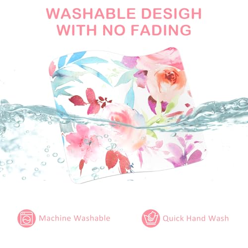 Mouse Pad with Stitched Edge, Multiple Patterns Computer Mouse Pads with Non-Slip Rubber Base, Washable Cloth Mousepad, for Gaming, Laptop, PC (Pastel Bloom) - color: 30Pastel Bloom