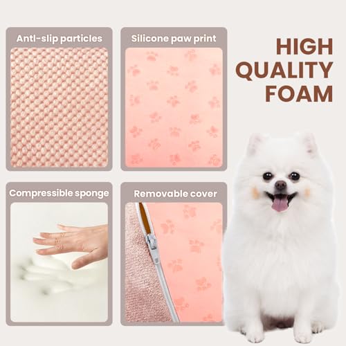 Dog Stairs for Small Dogs, High Density Foam Dog Steps, Extra Wide Non-Slip Pet Ramp for High Beds Or Couch, Soft Doggie Ladder for Dogs Injured, Older Pets, Small Cats - color: Pink, size: 2 Steps
