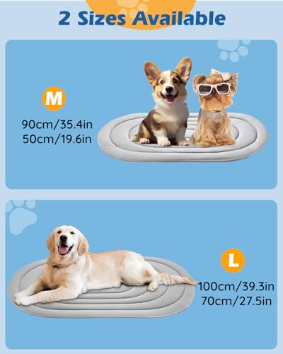 Papettly Pet Dog Cooling Mat 35“x19” Reversible Cooling Pad for Dogs and Cats, Comfort Ice Silk Cotton Summer Dog Bed Outdoor Indoor Washable, Ideal for Kennel Sofa Floor Car Seats - size: 35x19 IN
