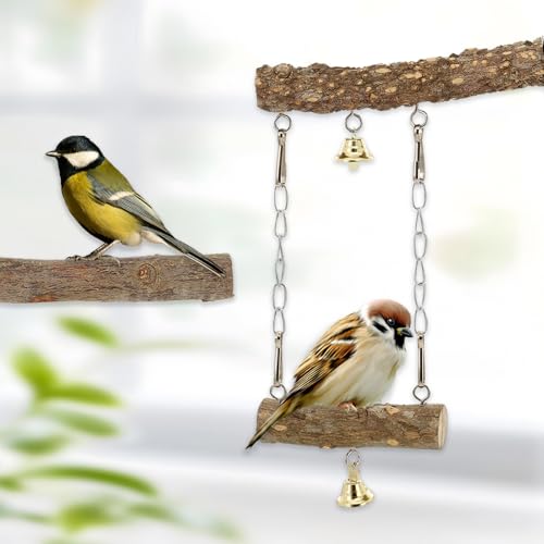 7 Pieces of Bird Perches for Cage, Parakeet Cage Accessories, Bird Perches Nature Wooden Bridge Suitable for Parakeets, Lovebirds, Cockatoos, and Parrots Exercise Training