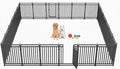 Thickened Outdoor Dog Fence, 47" H, 24 Panels for Yard & Camping | Easy Setup, Flexible Layouts, Thickened Panels, Heavy-Duty, for Medium & Large Dogs and Farm Use, Patented - size: 47" height, style: 24 Panels