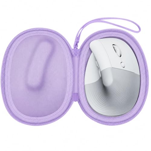 ANKHOH Case for Logitech Lift Vertical Ergonomic Mouse, Purple | Hard EVA case for Wireless Bluetooth Upright Device, Made for Daily Storage and Travel Protection, Bag Only - color: Purple