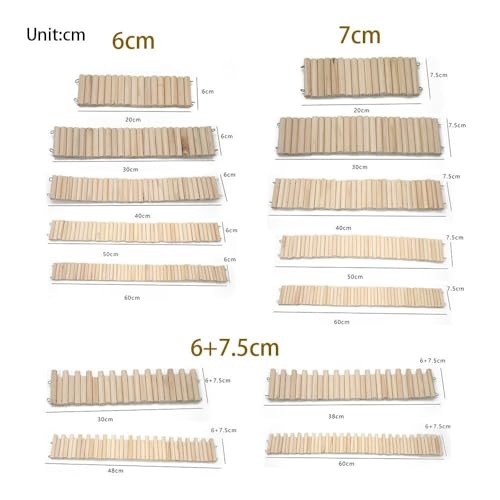 Pet Hamster Ladder Bridge Bendable Climbing Toy Suspension Ladder for Small Pets Gerbil Mice Chinchilla Habitat Décor(30cm-6CM) - size: 30cm, style: 6CM