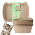 Small Disposable Litter Box 6-Pack for Kittens Travel Portable | 6-Pack, 14.2"×10.8"×4.0", Cat Ear Design, Cardboard, Leak-Proof, Home/Car/Travel