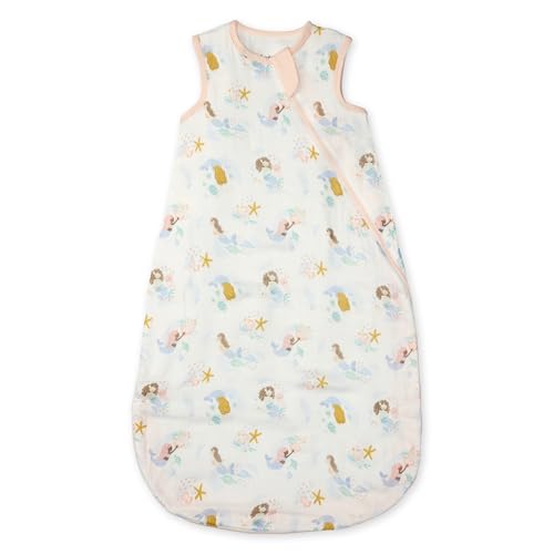 Loulou Lollipop Lightweight Muslin Wearable Baby Blanket Sleeping Bag, Unisex Infant Toddler, 0.5 TOG, 2-Way Zipper Sleepsack - color: Mermaids, size: 18-36 Months