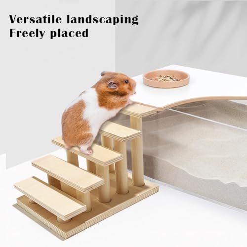La La Pet Hamster Climbing Ladder Wood Ladder Bridge Training Toy Cage Decor for Mice Gerbils Guinea Pigs and Small-Sized Rodent Pets