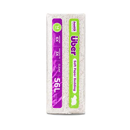 PETSPICK Uber Soft Paper Pet Bedding for Small Animals, White, 56L - color: White, size: 56L