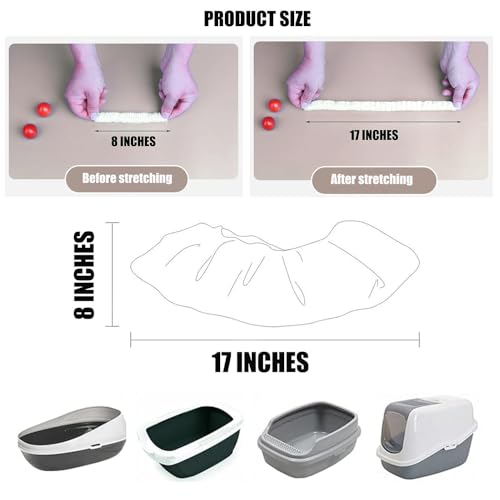 Ouliget Disposable Small Animal Litter Box Liners with Elastic,100Pcs | Portable Pet Waste Litter Box Tidy Bags,Universal Toilet Film Rabbit Cage Liner ,17x8Inches