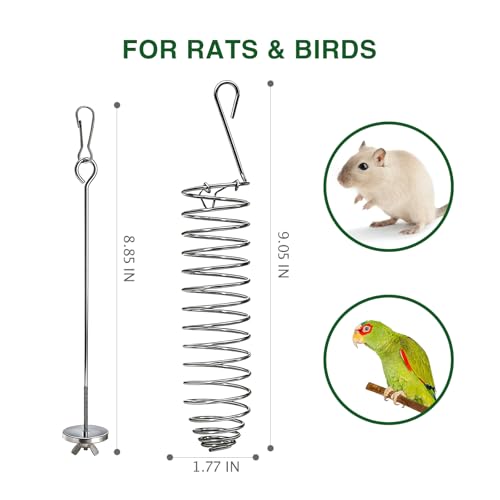 ATEN 2Pcs Rat Enrichment Foraging Toys for Fruit Vegetable Holder, Chew-Proof Small Animal Cage Accessories Puzzle Toy for Hamster Bird Parakeet