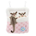 Litewoo Sugar Glider Sleeping Pouch Winter Warm Plush Hamster Sleeping Bag Bed Hideout Hanging Nest Bed for Small Animal Sugar Glider Rat Hamster Squirrel Chipmunk Hedgehog (Pink) - color: Pink