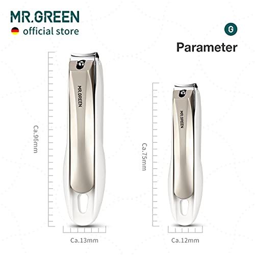 MR.GREEN Nail Clippers Anti Splash Fingernail Cutter Stainless Steel Manicure Tools Nail Scissors Detachable Design Nail Trimmer (Large) - size: Large without Nano Glass File