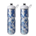 HydraPak Polar Sport Insulated Water Bottle 2-Pack (24oz, Contender Blue) | High Flow, BPA Free, Tri-Layer Insulation, Leakproof, Dash Handle, Easy Squeeze, Self-Sealing Cap, for Sports - color: Contender Blue, style: 24oz/700ml (2-Pack)