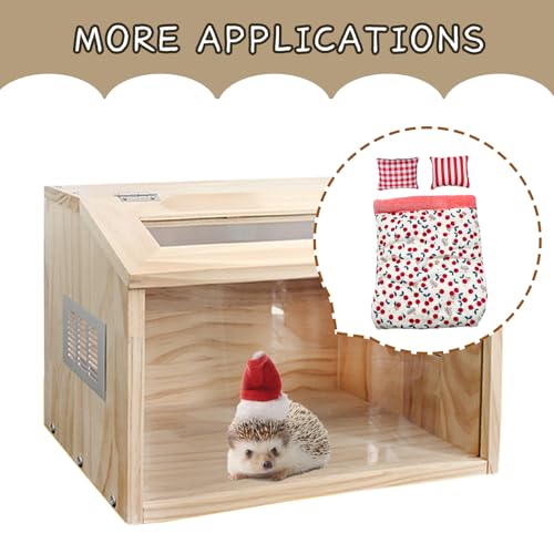 Warm Cozy Hedgehog House Bed with 2 Small Pillows, Winter Sack for Hamster, Sugar Glider, Cuddle Pouch for Small Pets Cage Accessories