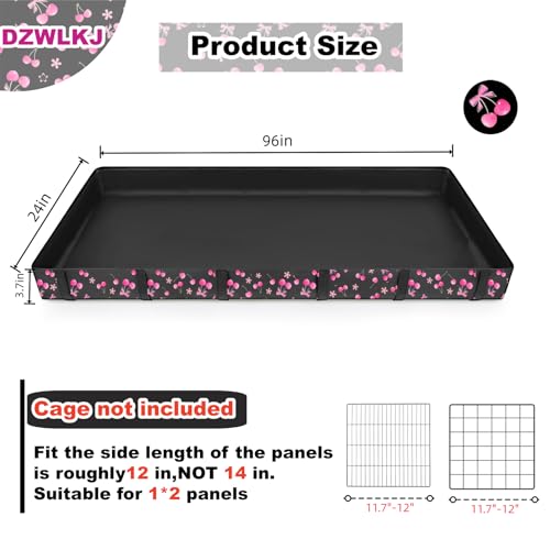 DZWLKJ Waterproof Guinea Pig Cage Liner,Washable Tarp Bottom Base,Cherry Graphic,24"x96", Reusable for Rabbit, Chinchilla, Hedgehog, Ferret & Other Small Animals. - size: C&C 2x8(24x96 inches)