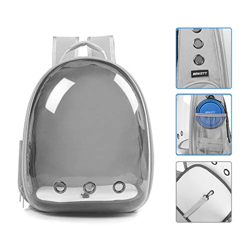Cat Backpack Carrier, Pet Backpack, Breathable Cat Dog Space Capsule Backpack, Airline-Approved for Small Cats Dogs Birds Bunny Travel Hiking - color: BUBBLE-GY