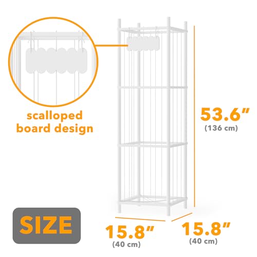 SpaceAid Stuffed Animal Storage Organizer, Wood Animals Zoo Toy Plushies Storage Holder, Large Capacity Plush Toy Cage for Playroom Organization, 15.8" Wide, White - color: White, size: 15.8"W x 15.8"D (Large)