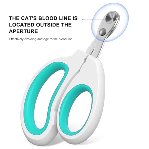 Aogeili Cat Claw Nail Clippers, Beginner Friendly Safety Trimmer, Pet Grooming Essentials Accessories with Stainless Steel Non Slip Handle for Kitten Puppy Rabbit Small Pets - color: green