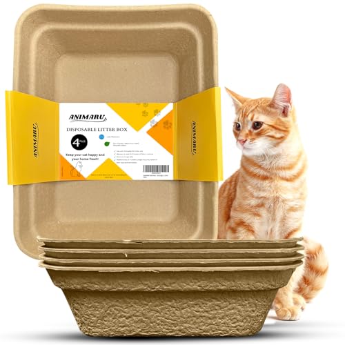 Disposable Litter Boxes (Brown, Large 4-Pack) - size: Large 4-Pack