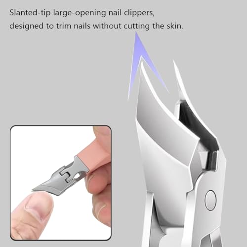Angled Nail Clippers Pink Eagle Beak Oblique Slanted Curved Thick Professional Nail Clippers for Women Adult Men Ingrown - style: Classic