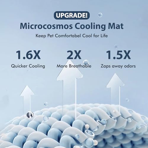 MICROCOSMOS 0.8" Thick Cooling Dog Foam Pad & Summer Pet Sleeping Mat, Machine Washable, Materials Safe, Portable Flat Pet Bed for Dogs.(Grey, 36" x 23") - color: Gray, size: 36"L x 23"W x 0.8"Th
