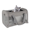 Cat Carrying Case - Pet Carrier Airline Approved, Protable and Breathable Pet Travel Carrier Removable Fleece Pad, Collapsible Cat Carrier Dog Carrier for Medium Cats Small Cats Dogs (X-Large, Grey) - color: grey, size: 20.0"L x 13.0"W x 13.0"H