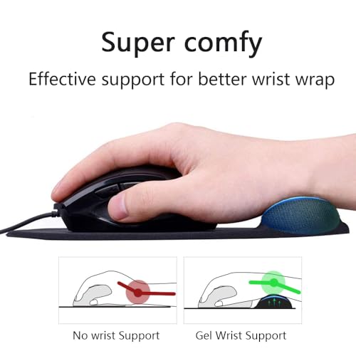 Ergonomic Mouse Pad with Wrist Rest, Gel Wrist Support Mousepad, Pain Relief Laptop Computer Mouse Pad, Non-Slip Mouse Pads for Office & Home (Blue) - color: Blue