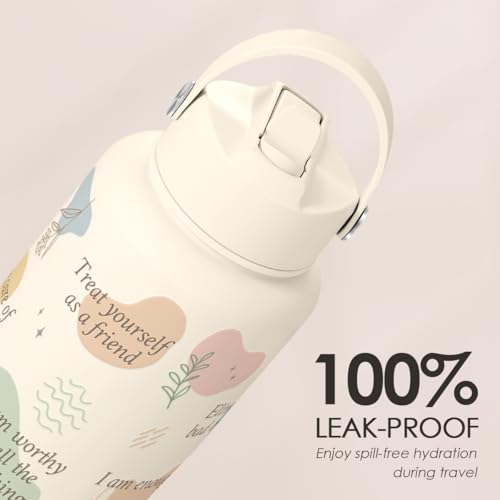 Inspiration Gifts for Women Girls, Inspiration Water Bottle 32oz Stainless Steel with Lid, Insulated Bottles Gift Idea for Birthday Christmas - color: Inspiration 1